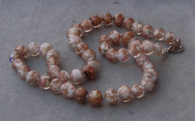 Original Murano Glass Graduated Necklace Avventurine Style Handmade In Italy