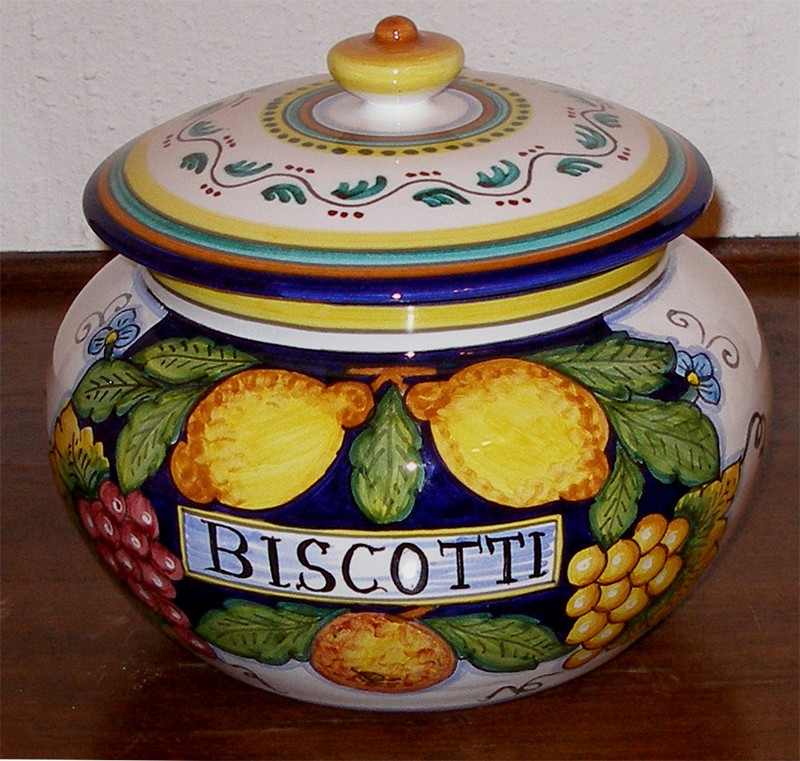 DERUTA POTTERY NEW BIG FRM BISCOTTI JAR FREE EXPRESS SHIPPING eBay