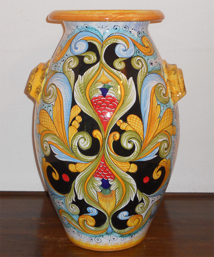 Deruta Italian Pottery Floor Vase Umbrella Stand Ebay